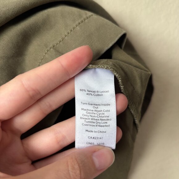 Talbots 18W Lace Up Relaxed Shift Dress Army Green - Picture 7 of 10